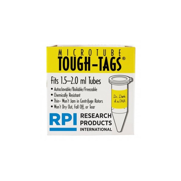 Diversified Biotech Tough-Tags, 1.5-2.0ml, Yellow, 1000/pk, 1000PK 247113 - main